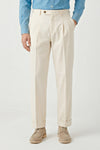 Two-pleat bull-denim stretch trousers - MONTEZEMOLO