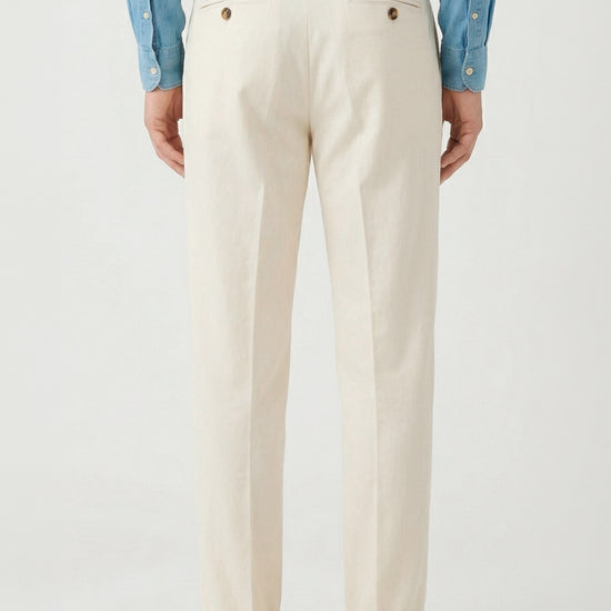 Two-pleat bull-denim stretch trousers - MONTEZEMOLO