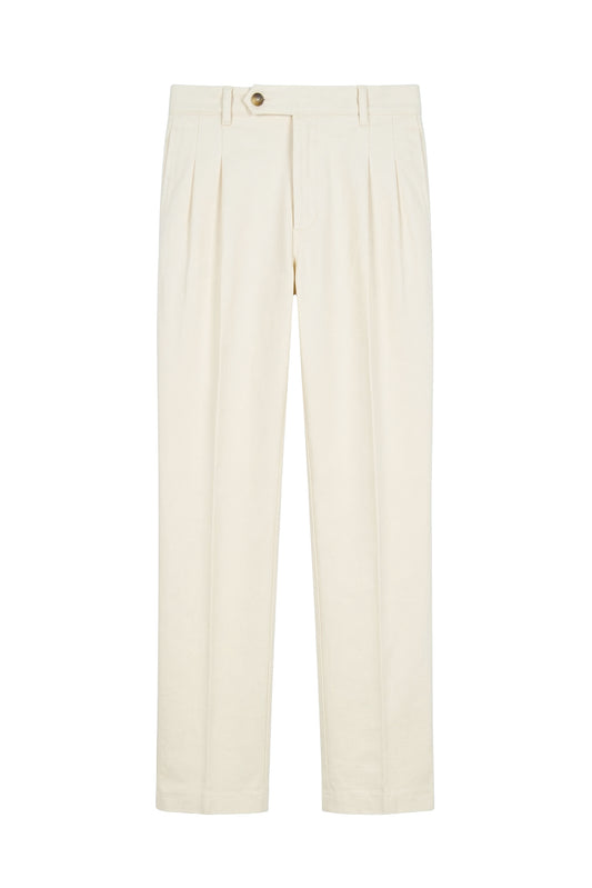 Two-pleat bull-denim stretch trousers - MONTEZEMOLO