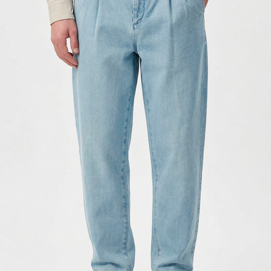 Double-pleated denim trousers - MONTEZEMOLO