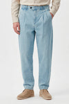 Double-pleated denim trousers - MONTEZEMOLO