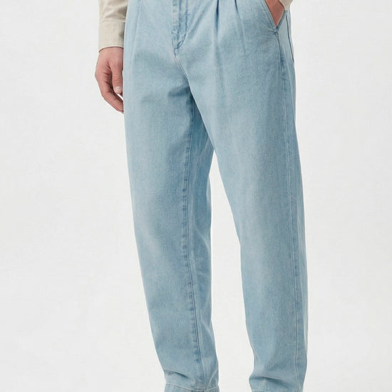 Double-pleated denim trousers - MONTEZEMOLO