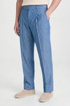 Cotton & Linen Trousers denim-effect - MONTEZEMOLO
