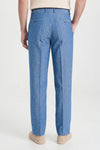 Cotton & Linen Trousers denim-effect - MONTEZEMOLO