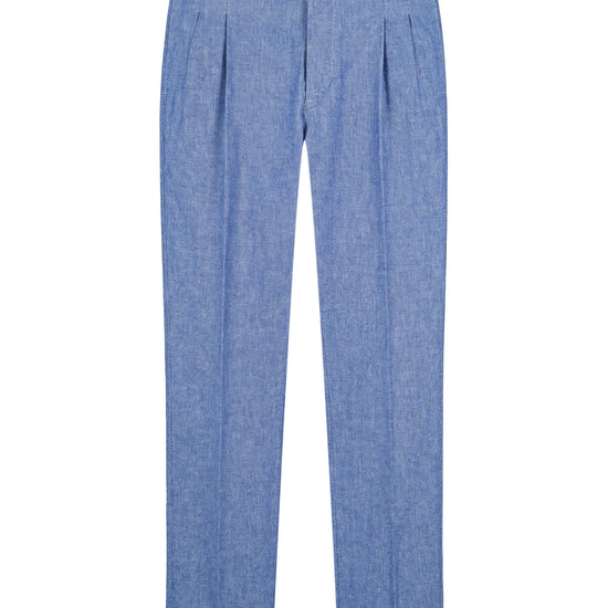 Cotton & Linen Trousers denim-effect - MONTEZEMOLO