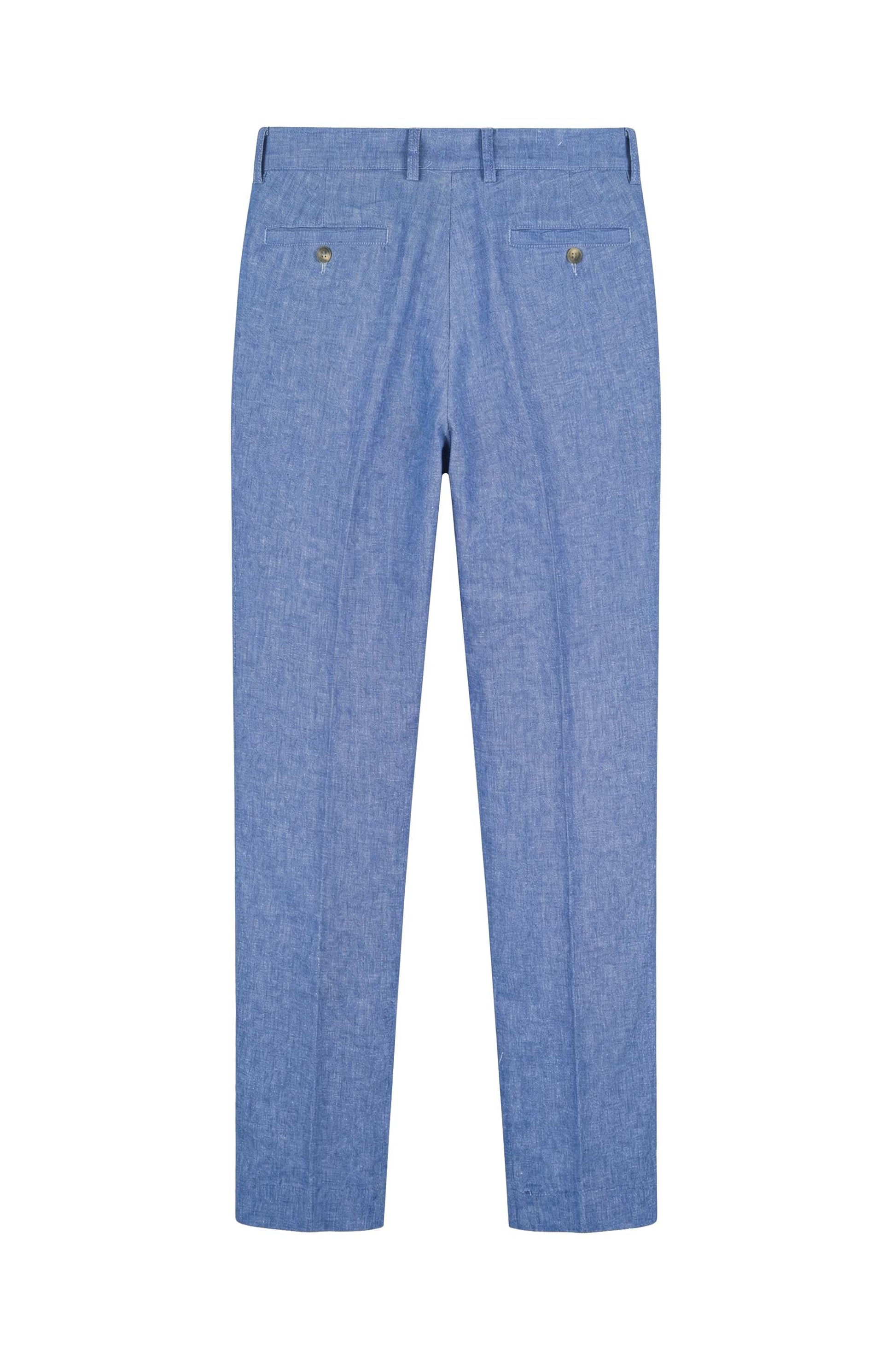 Cotton & Linen Trousers denim-effect - MONTEZEMOLO