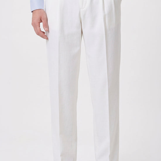Cotton & Linen Wide-Fit Trousers - MONTEZEMOLO