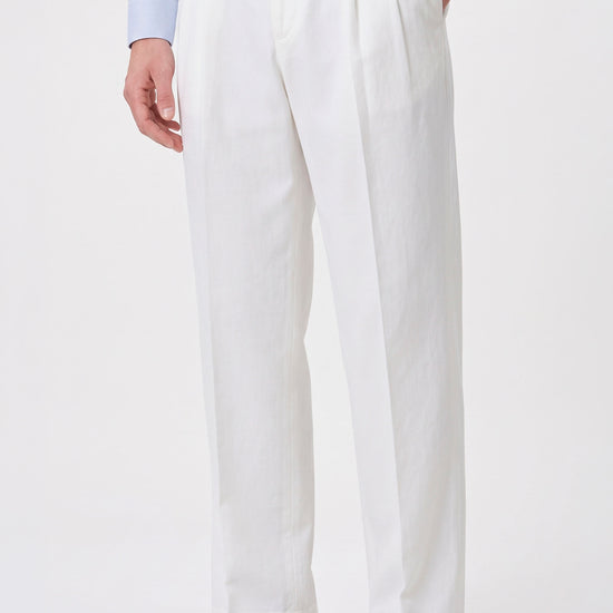 Cotton & Linen Wide-Fit Trousers - MONTEZEMOLO