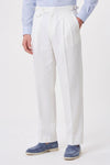 Cotton & Linen Wide-Fit Trousers - MONTEZEMOLO