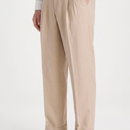 Cotton & Linen Wide-Fit Trousers - MONTEZEMOLO