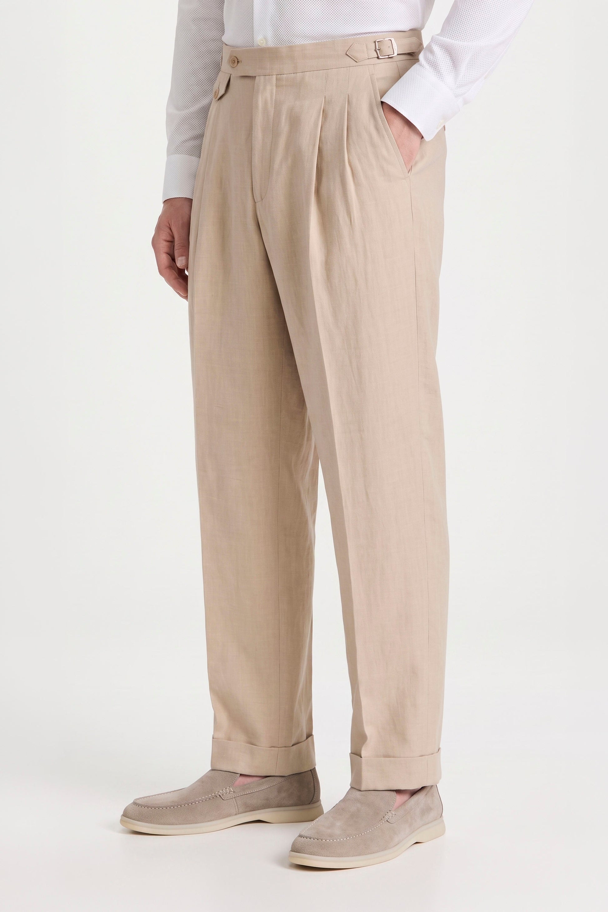 Cotton & Linen Wide-Fit Trousers - MONTEZEMOLO