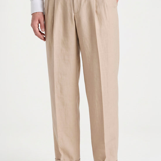 Cotton & Linen Wide-Fit Trousers - MONTEZEMOLO
