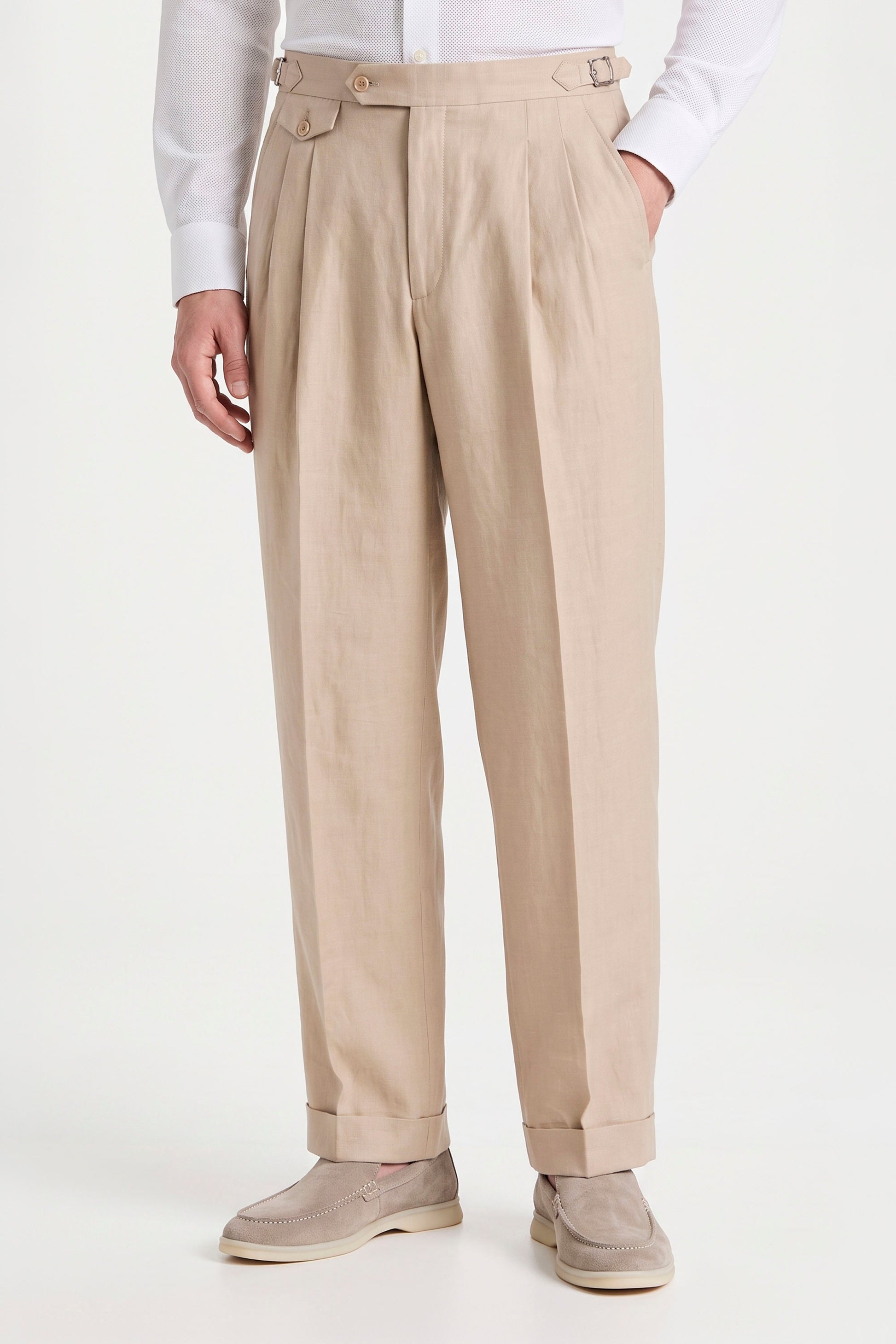 Cotton & Linen Wide-Fit Trousers - MONTEZEMOLO