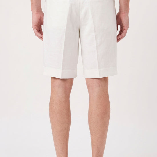 Cotton & Linen Wide-Fit Bermuda Shorts - MONTEZEMOLO