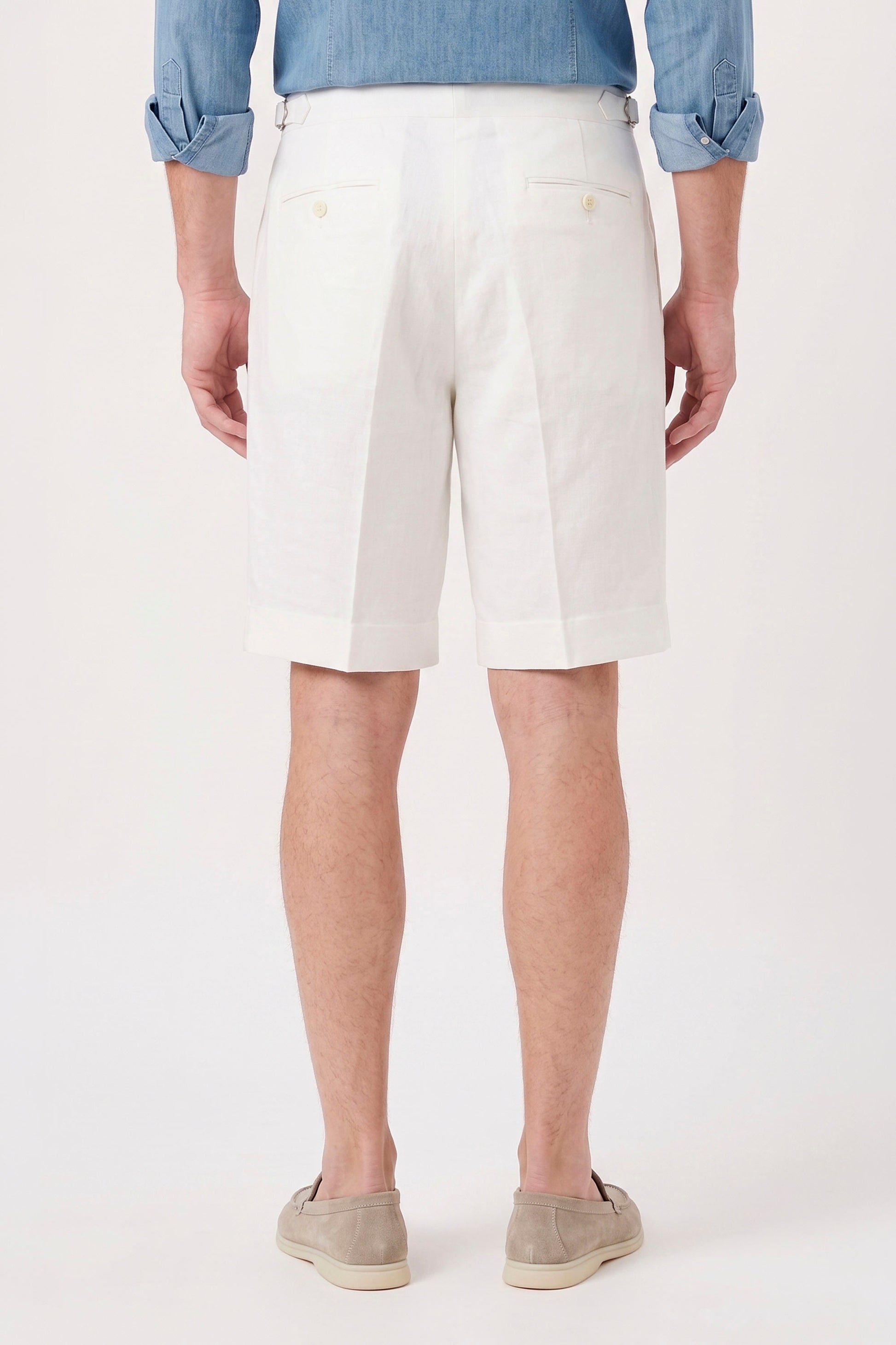 Cotton & Linen Wide-Fit Bermuda Shorts - MONTEZEMOLO
