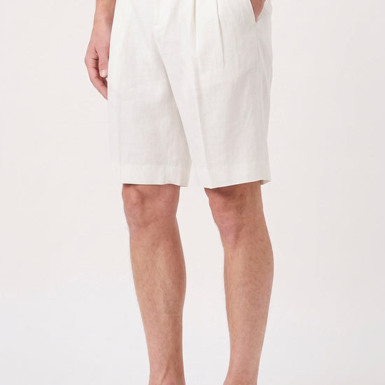 Cotton & Linen Wide-Fit Bermuda Shorts - MONTEZEMOLO