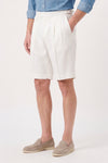 Cotton & Linen Wide-Fit Bermuda Shorts - MONTEZEMOLO