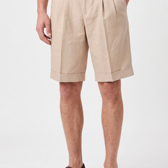 Cotton & Linen Wide-Fit Bermuda Shorts - MONTEZEMOLO
