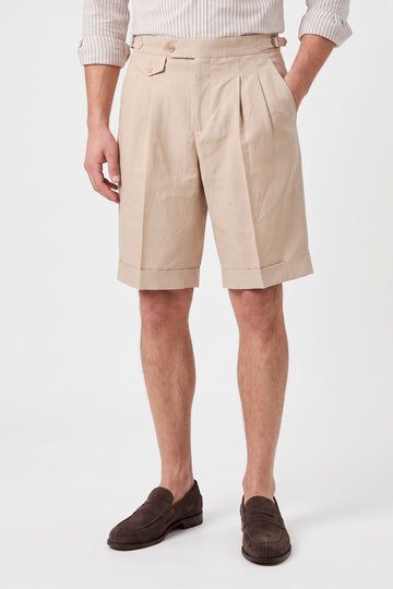 Cotton & Linen Wide-Fit Bermuda Shorts - MONTEZEMOLO