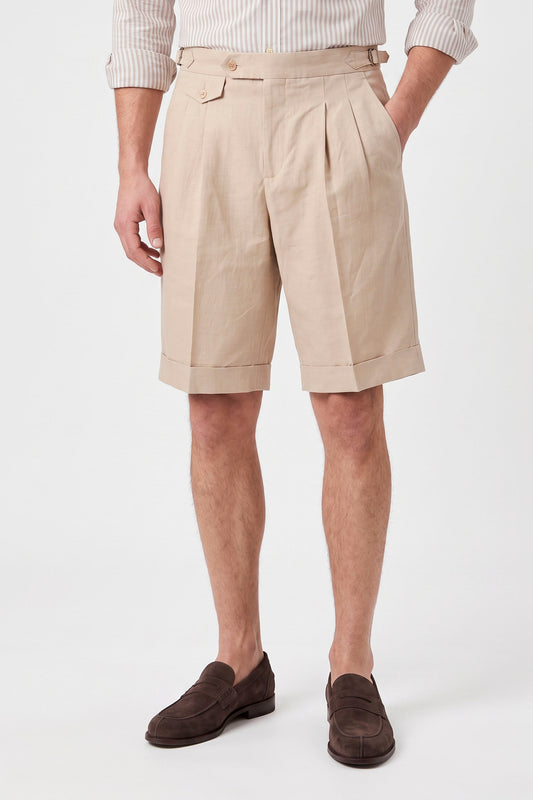 Cotton & Linen Wide-Fit Bermuda Shorts - MONTEZEMOLO