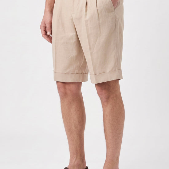 Cotton & Linen Wide-Fit Bermuda Shorts - MONTEZEMOLO