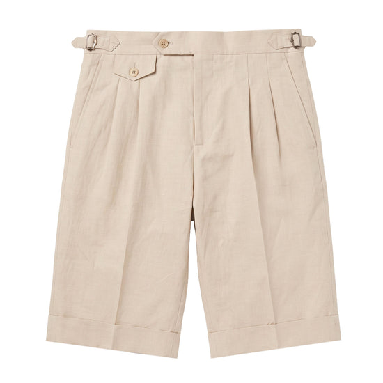 Cotton & Linen Wide-Fit Bermuda Shorts - MONTEZEMOLO
