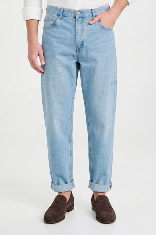 Faded-Denim Five-pocket trousers - MONTEZEMOLO