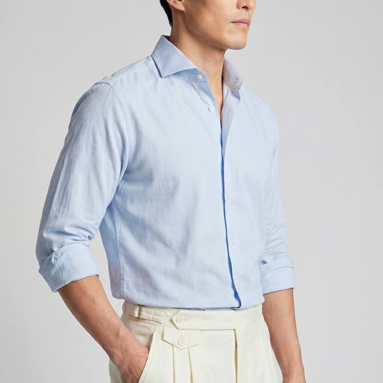 Giro-Inglese Weave Cotton Shirt - MONTEZEMOLO