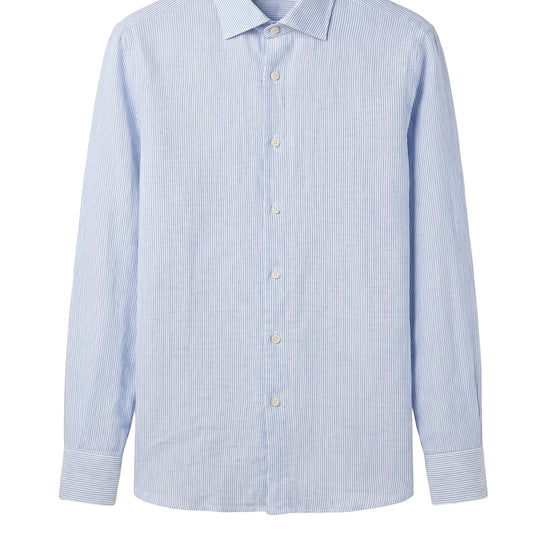 Pure linen fine striped shirt - MONTEZEMOLO