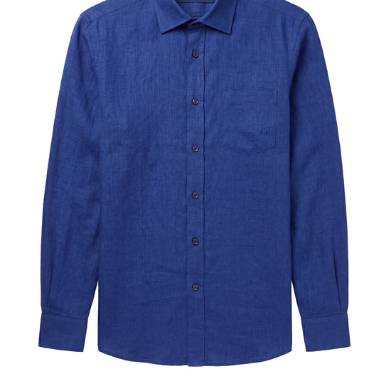 Linen & cotton shirt with chest pocket - MONTEZEMOLO