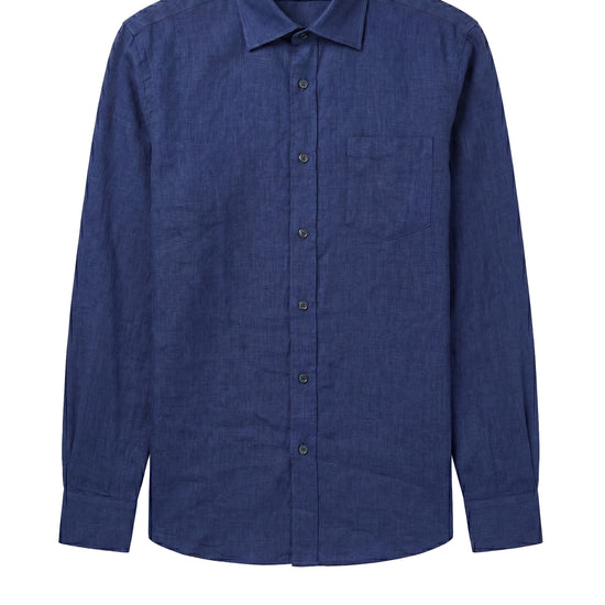 Linen & cotton shirt with chest pocket - MONTEZEMOLO