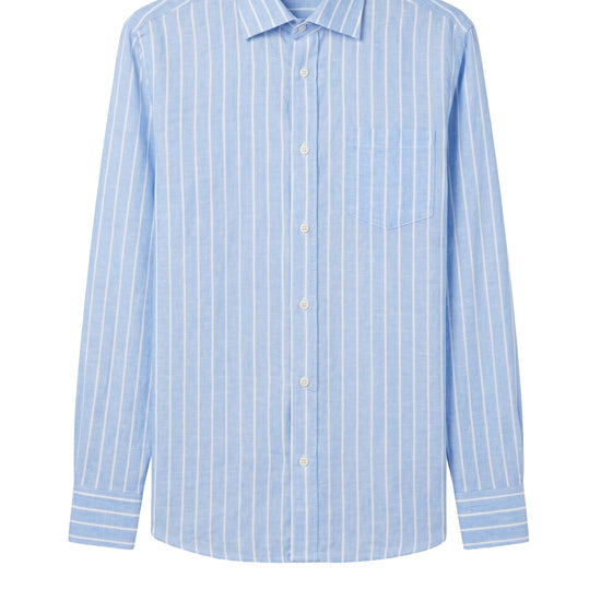 Linen & cotton shirt with chest pocket - MONTEZEMOLO