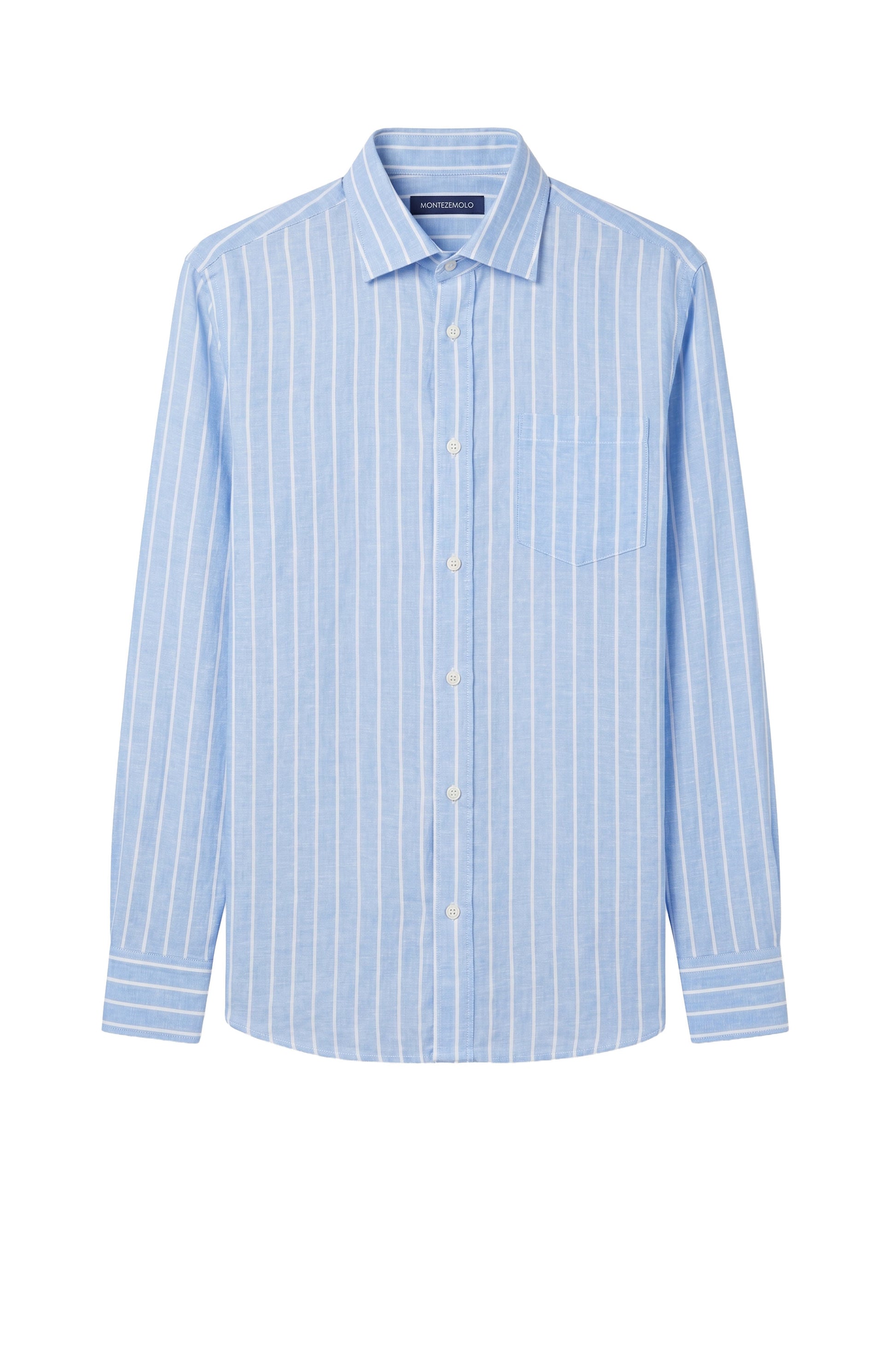 Linen & cotton shirt with chest pocket - MONTEZEMOLO