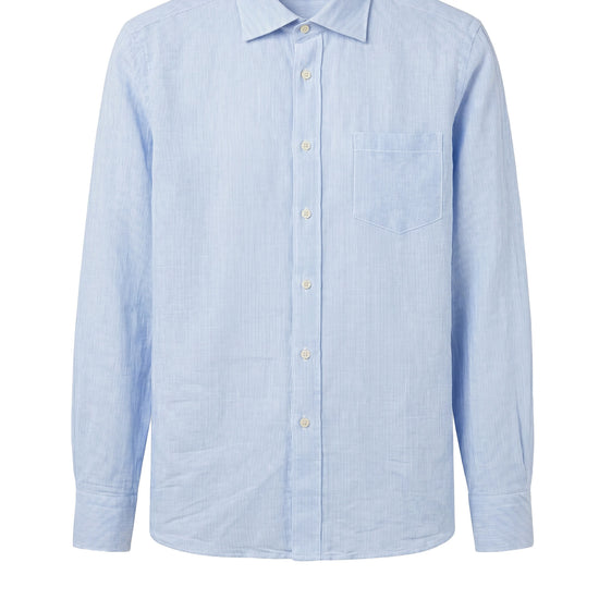 Linen & cotton shirt with chest pocket - MONTEZEMOLO