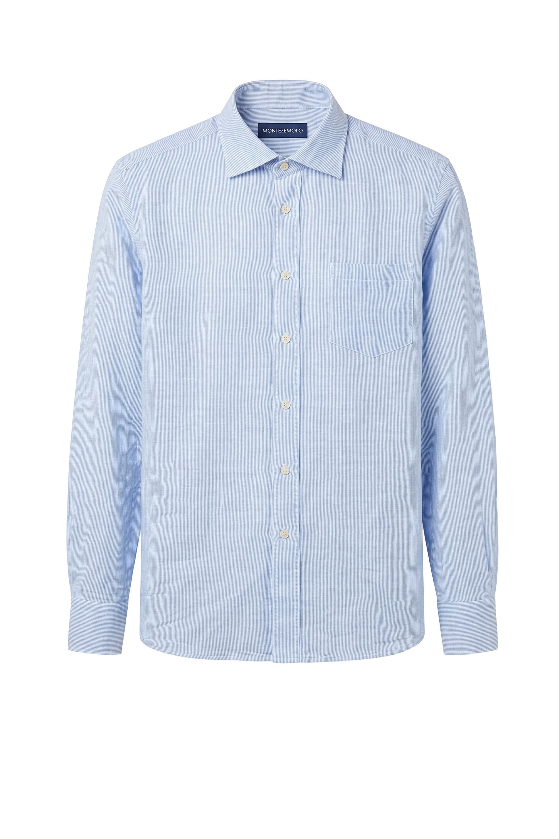 Linen & cotton shirt with chest pocket - MONTEZEMOLO