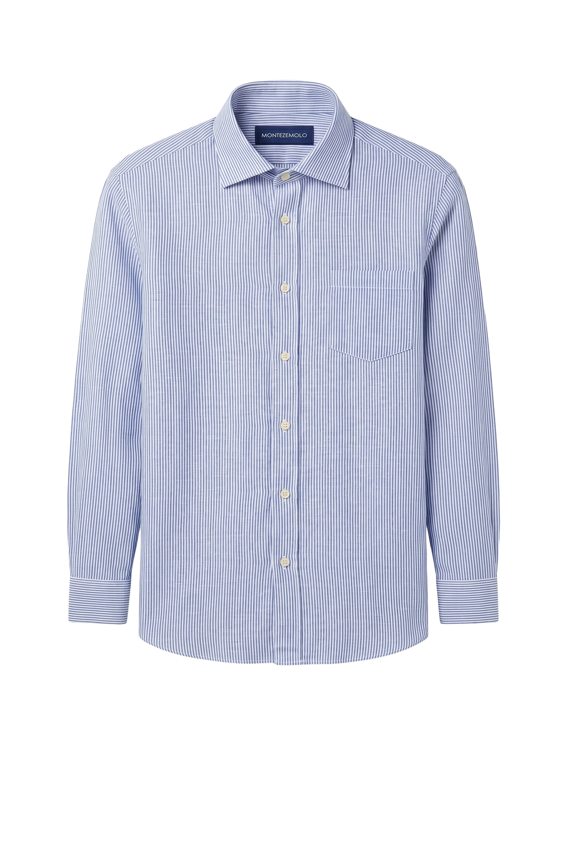 Linen & cotton shirt with chest pocket - MONTEZEMOLO