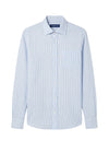 Striped Linen & cotton shirt with chest pocket - MONTEZEMOLO