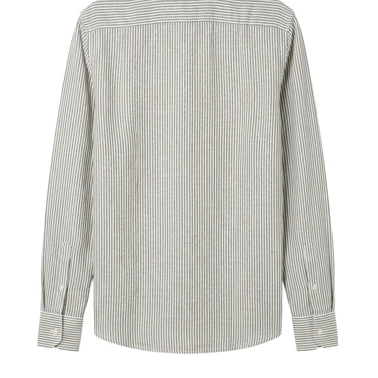Striped Linen & cotton shirt with chest pocket - MONTEZEMOLO