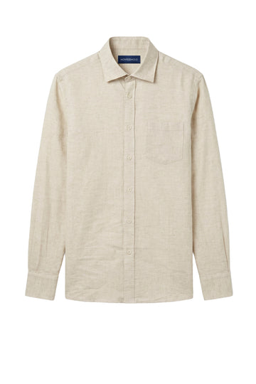 Linen & cotton shirt with chest pocket - MONTEZEMOLO