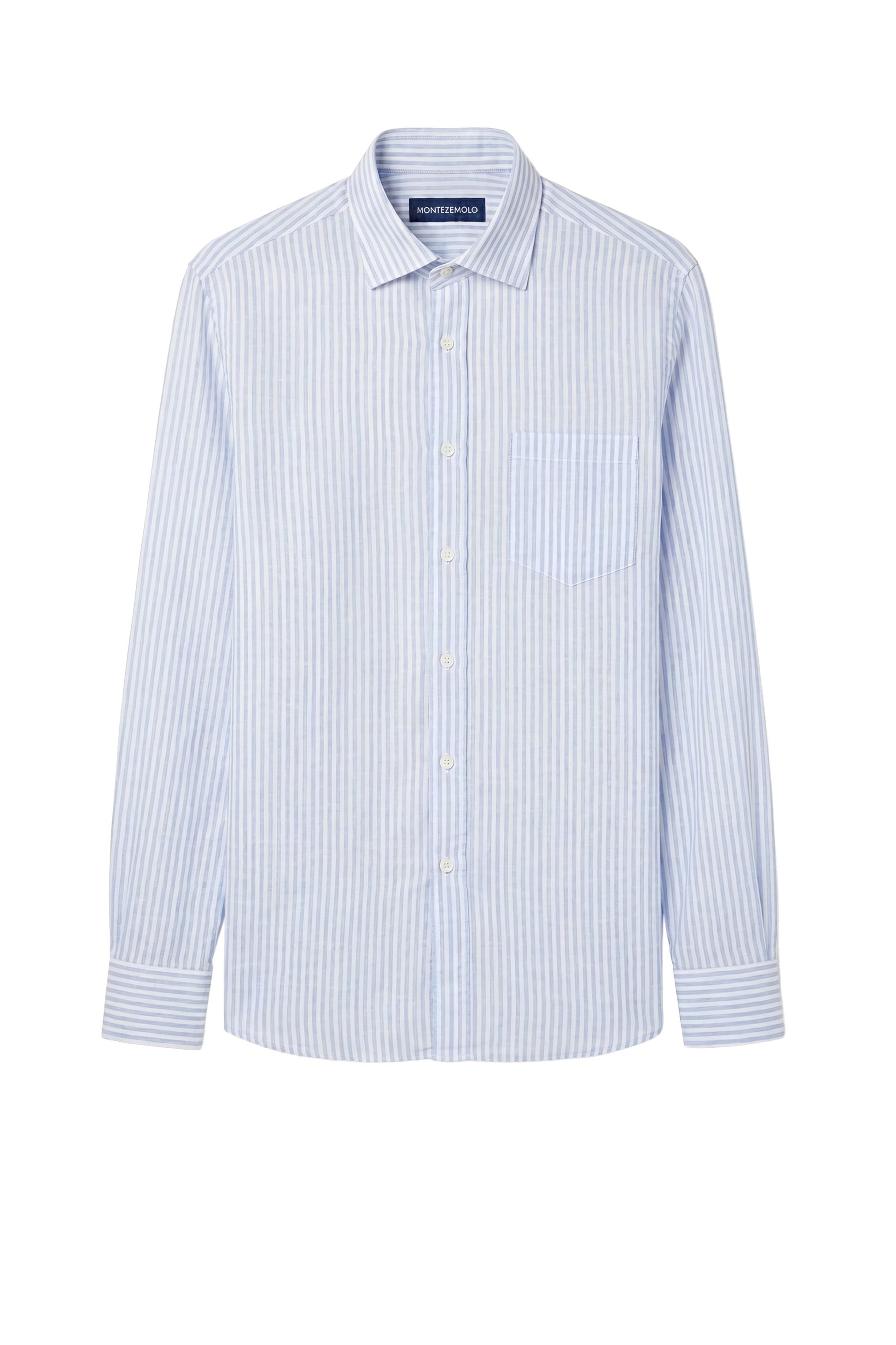 Linen & cotton shirt with chest pocket - MONTEZEMOLO