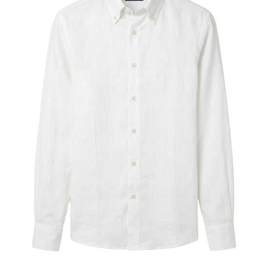 Pure linen button-down spear collar shirt - MONTEZEMOLO