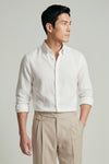 Pure linen button-down spear collar shirt - MONTEZEMOLO