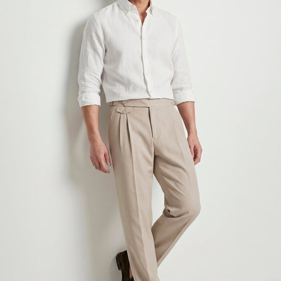 Pure linen button-down spear collar shirt - MONTEZEMOLO