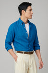 Pure linen button-down spear collar shirt - MONTEZEMOLO
