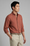 Pure linen button-down spear collar shirt - MONTEZEMOLO