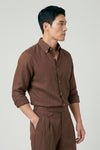 Pure linen button-down spear collar shirt - MONTEZEMOLO