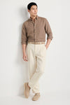 Pure linen button-down spear collar shirt - MONTEZEMOLO