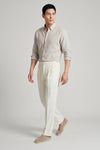 Pure linen button-down spear collar shirt - MONTEZEMOLO