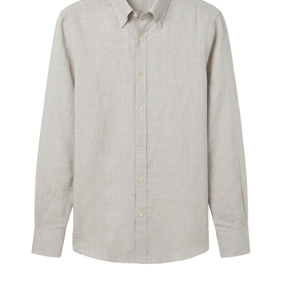 Pure linen button-down spear collar shirt - MONTEZEMOLO