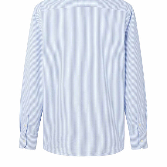 Button-down seersucker cotton striped shirt - MONTEZEMOLO